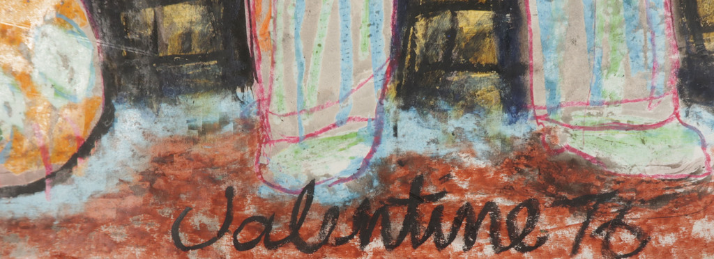 Jim Valentine: Krijttekening en ecoline, Zonder titel kopen? Bied vanaf 40!