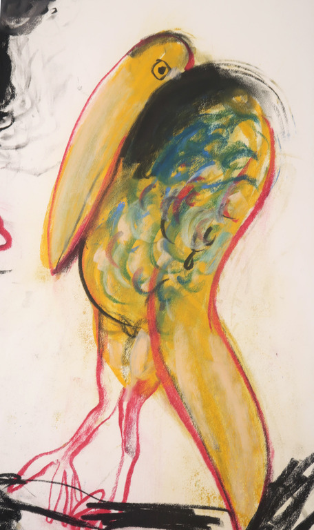 Anton Martineau: Krijttekening, Figuur en vogel (Groot) kopen? Bied vanaf 150!