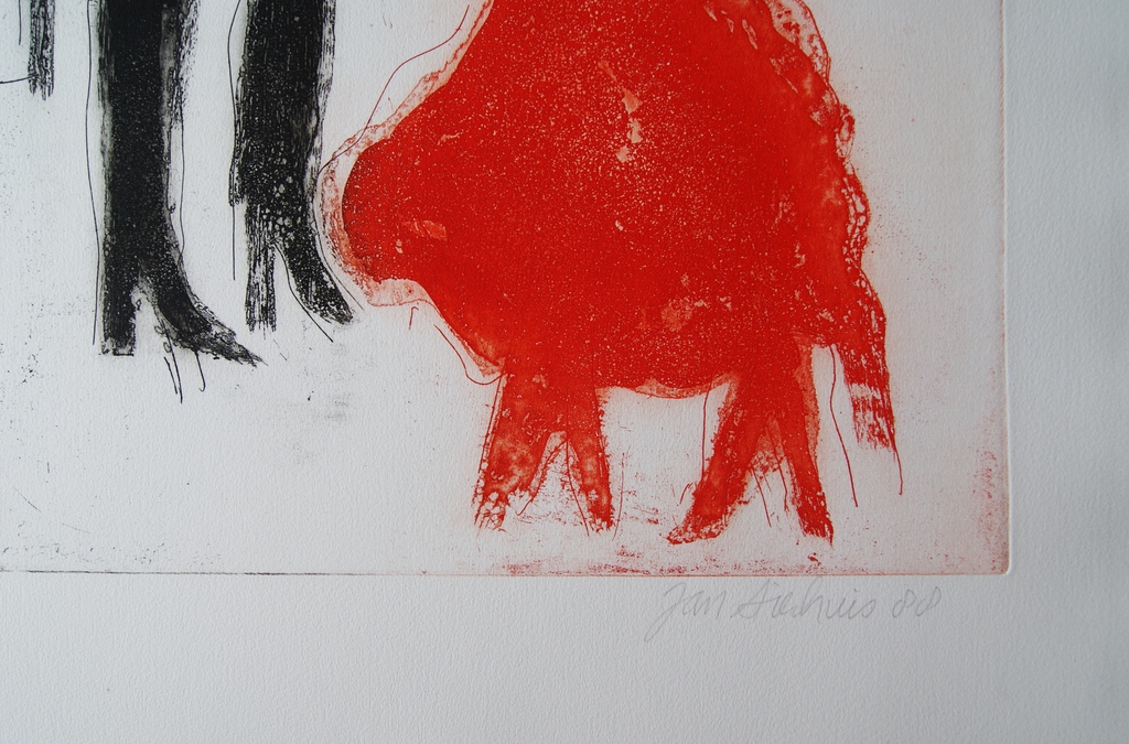 Jan Sierhuis - Jan Sierhuis prachtige kleuren ets - 1988 kopen? Bied vanaf 115!