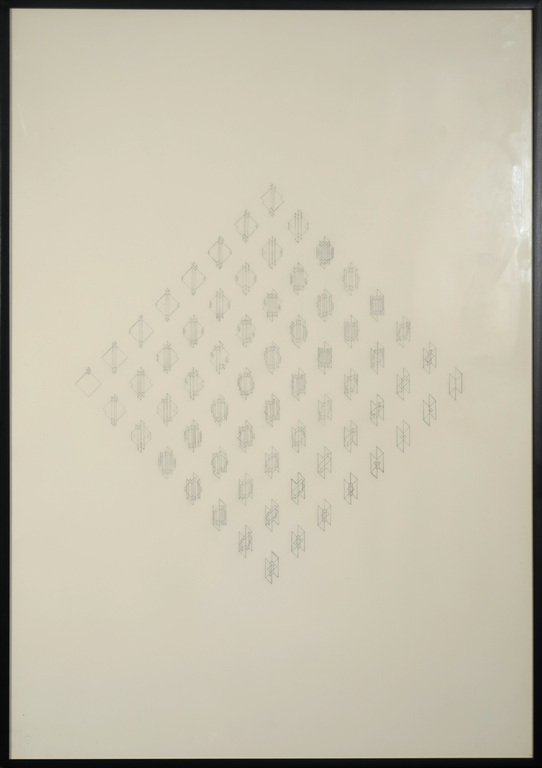 Wim Smits: Potlood tekening, Analytical system variations - Ingelijst verkocht voor € 76!