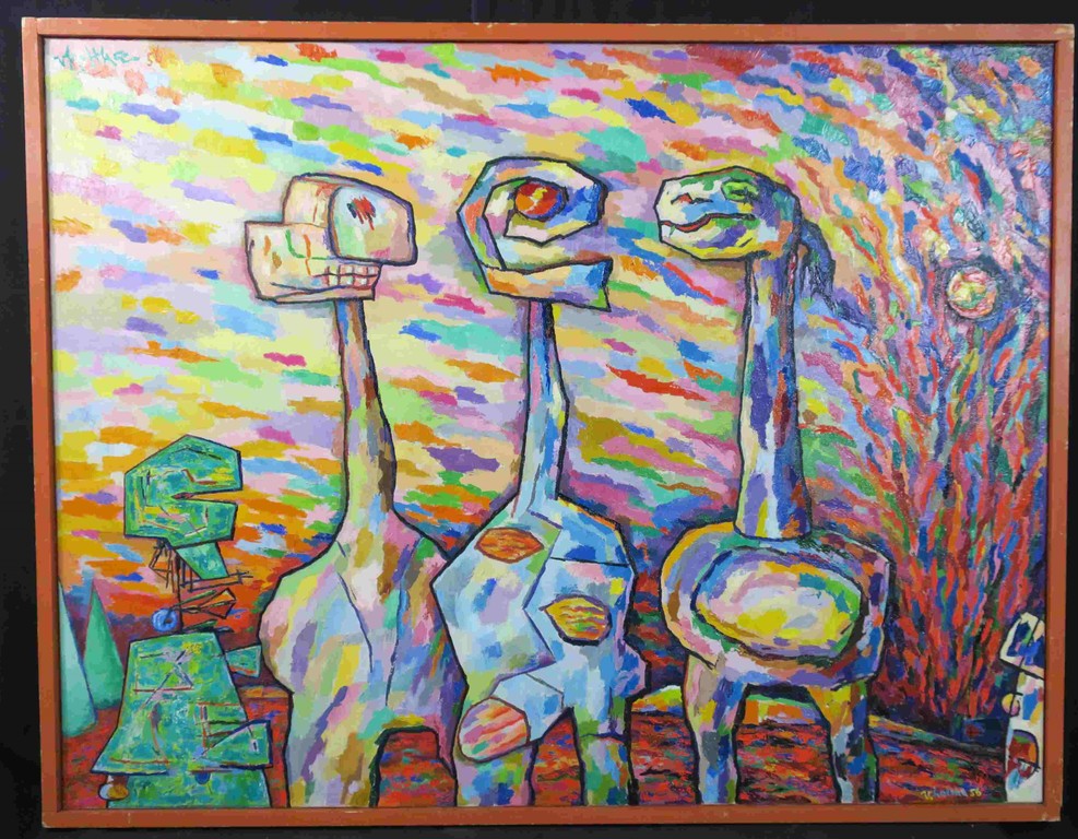 Jan van Holthe: Olieverf op doek, Geloof Hoop Liefde - Ingelijst (Groot!) kopen? Bied vanaf 200!