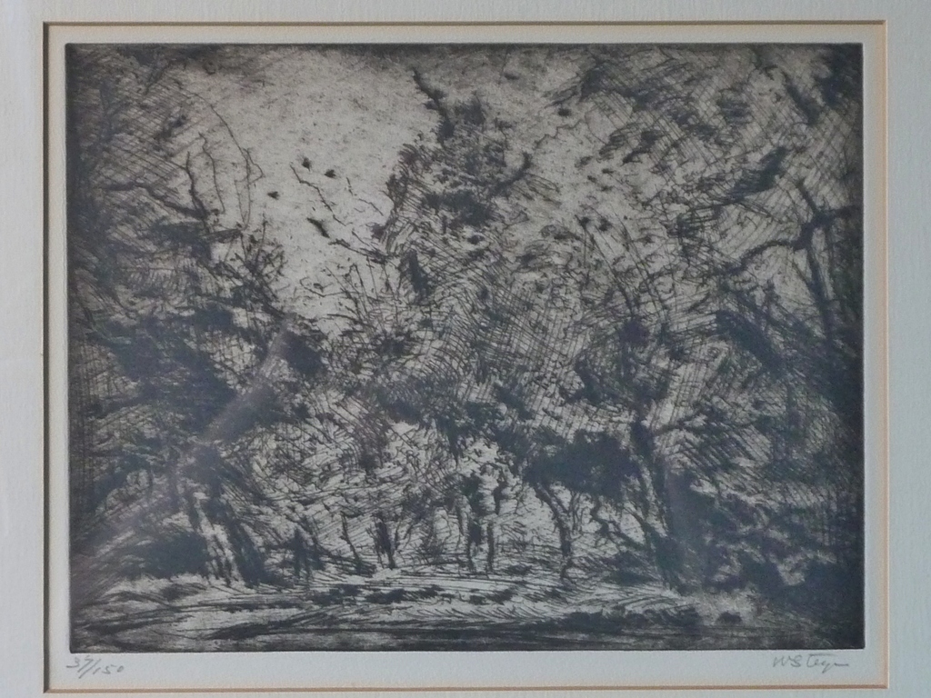 Wim Steijn: Ets/Droge Naald. Bosrand verkocht voor € 40!