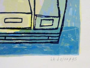 Heleen de Jong - Litho Heftrucks - 1995 - met lijst kopen? Bied vanaf 1!