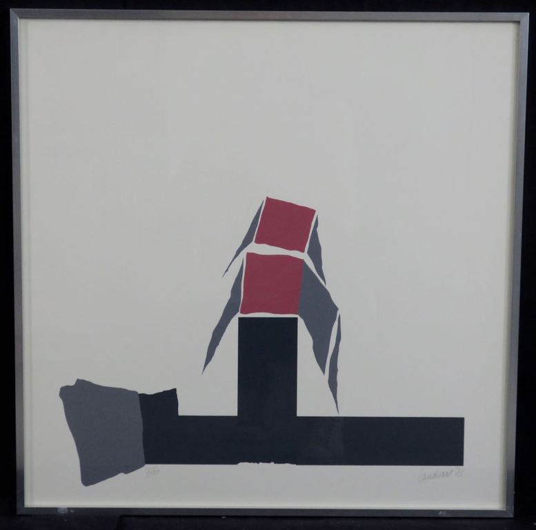 Hans Landsaat: Zeefdruk, Zonder titel - Ingelijst kopen? Bied vanaf 1!