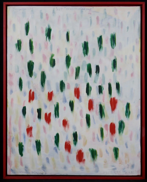 Meertje Kaal: Acryl op doek, Het herderskind pad - Ingelijst (Groot) verkocht voor € 50!