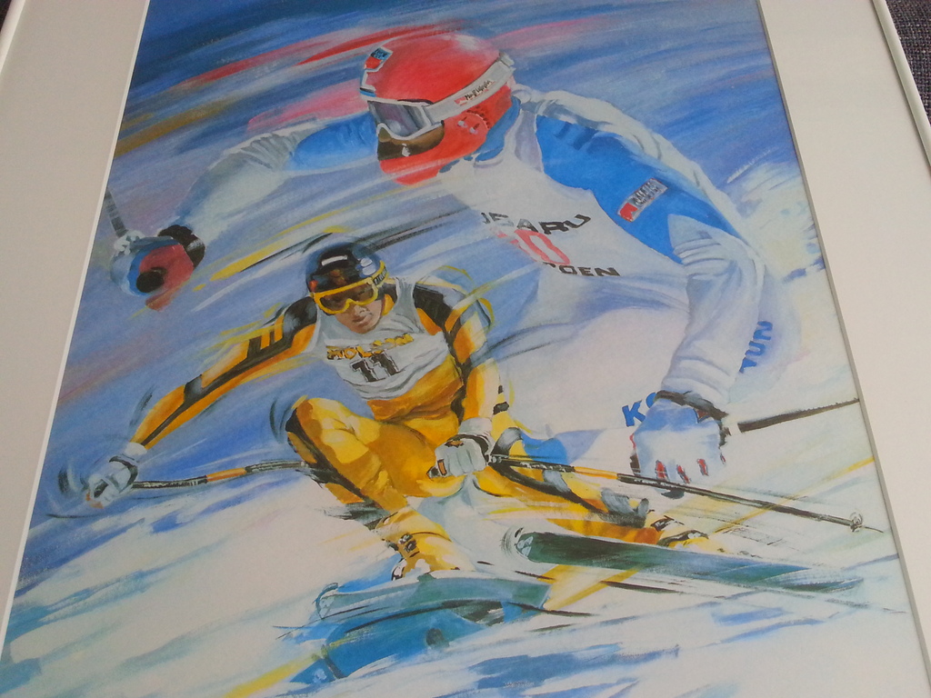 Litho: Jan Hofland. (Skiers) kopen? Bied vanaf 25!