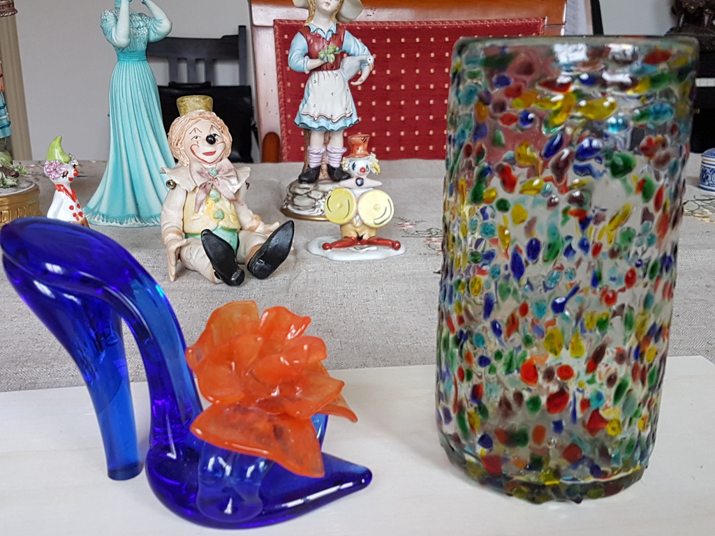 Murano-glas schoen  + Een vaas pulegoso glas  multicolor kopen? Bied vanaf 35!