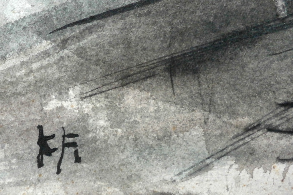 Kees Franse - aquarel: station (Utrecht? )- 1964 kopen? Bied vanaf 75!