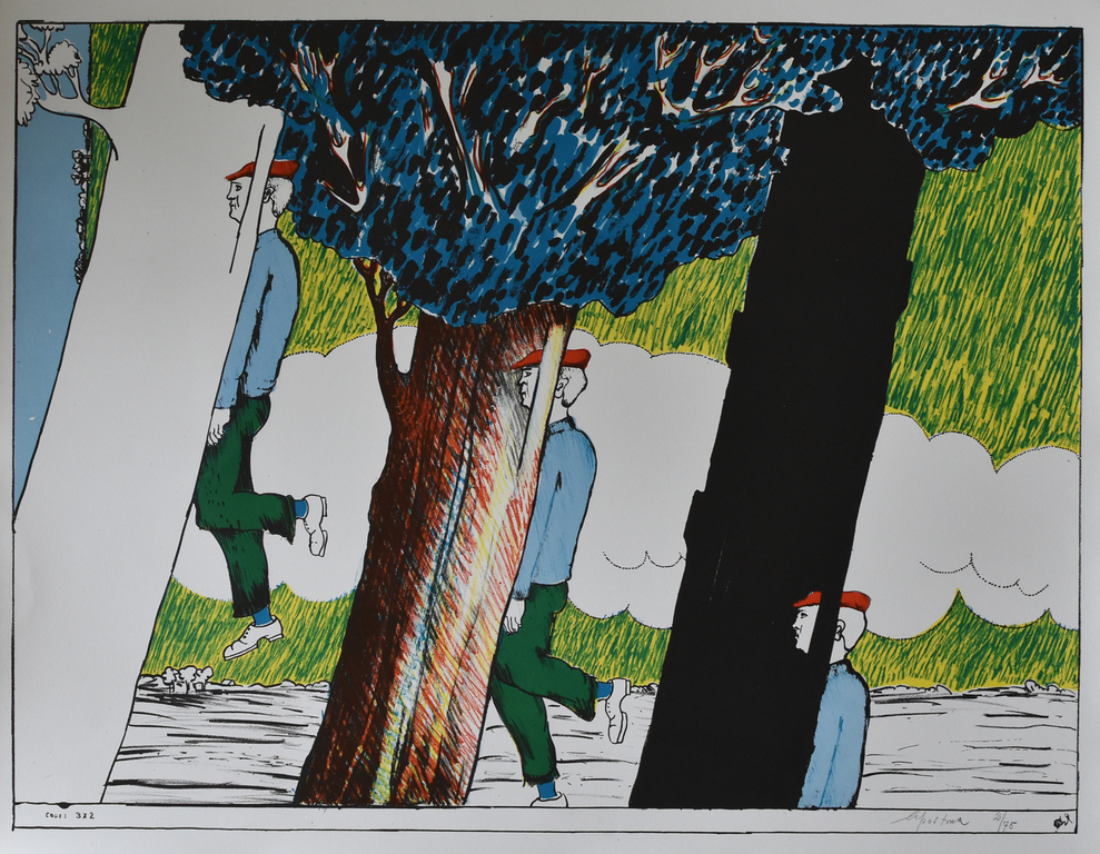 Hannes Postma # code:3x2 # litho, oplage 75, genummerd gesigneerd kopen? Bied vanaf 75!