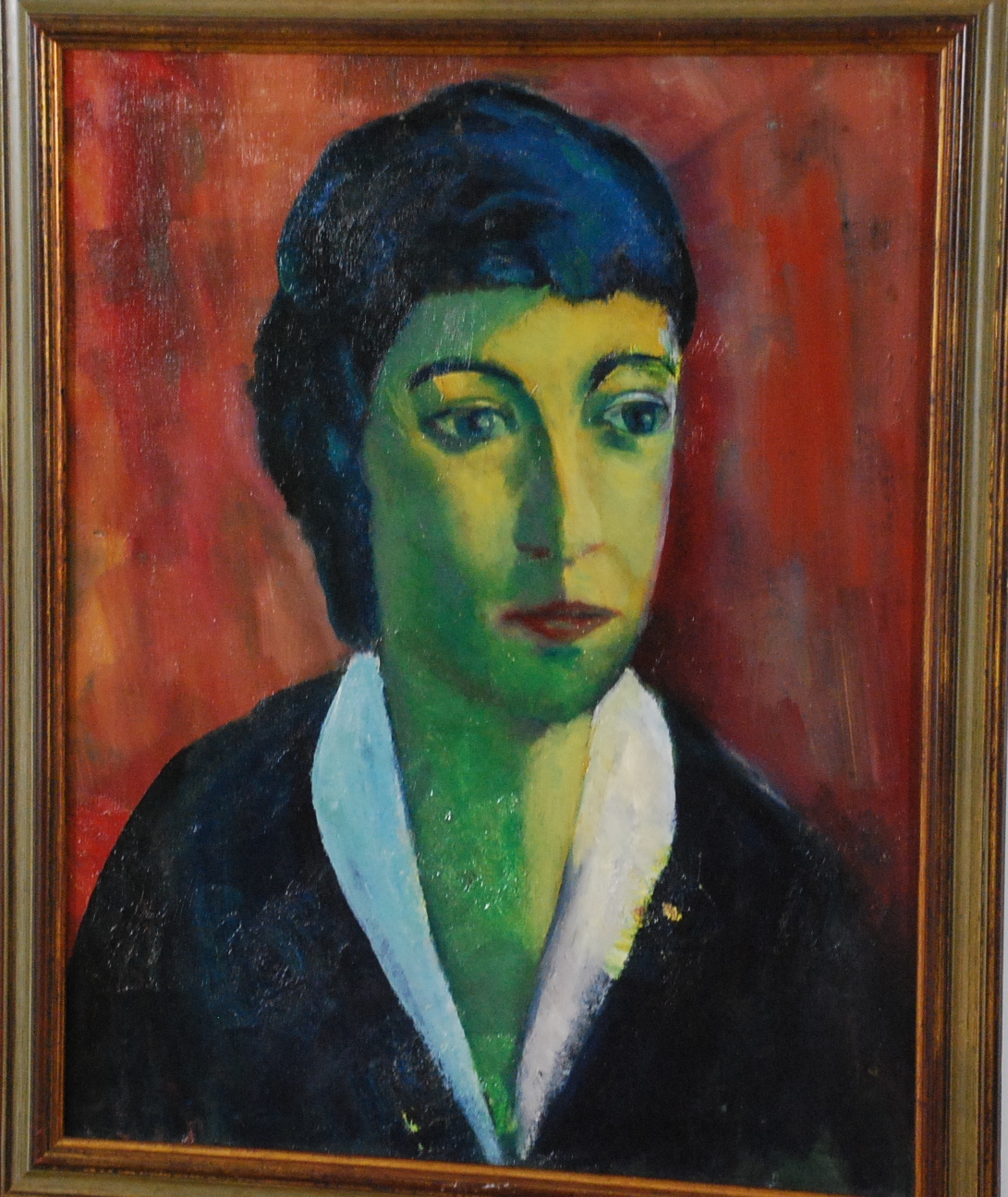 Douwe van der Zweep: Olieverf op doek. Jonge vrouw. verkocht voor € 80!