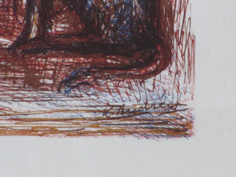 Kees Andrea, Pierrot, vliegers en hond, Kleurenlitho kopen? Bied vanaf 35!