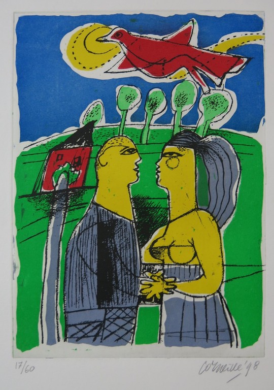 Corneille: Ets en Aquatint, Z.T. man en vrouw kopen? Bied vanaf 70!