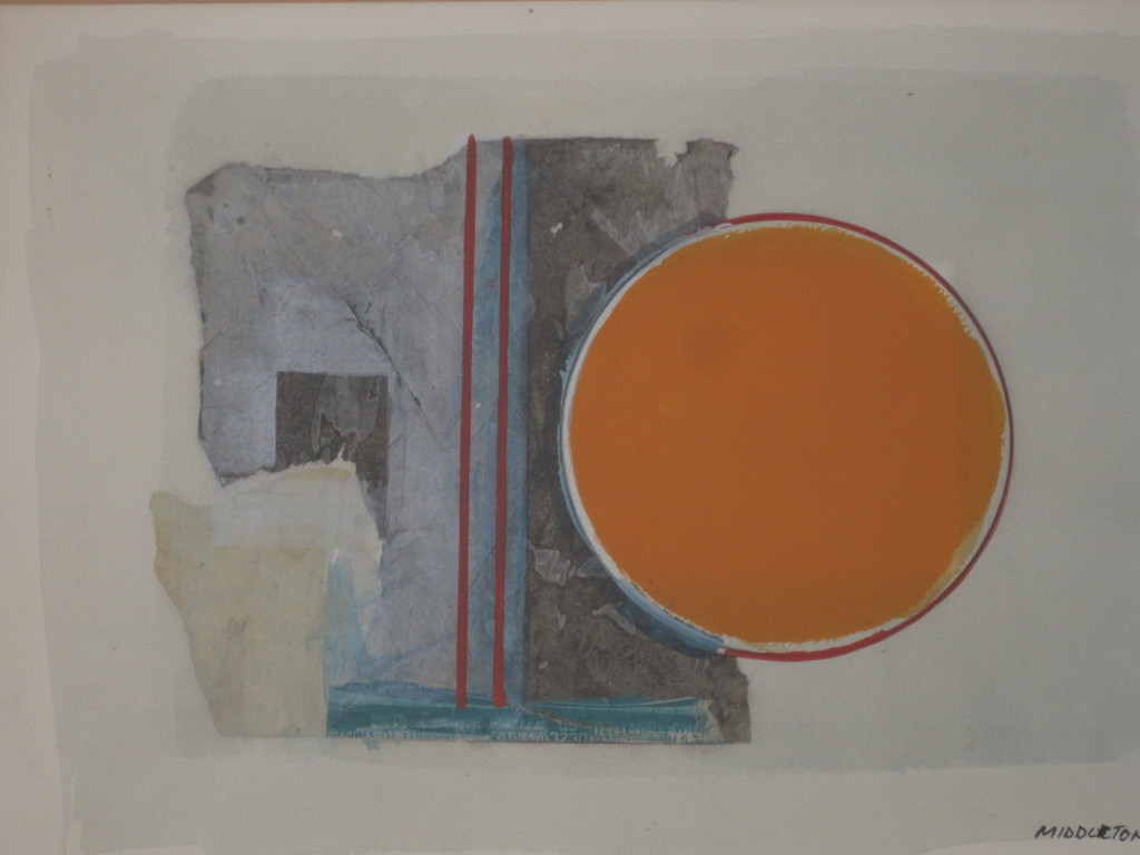 Sam Middleton, aquarel, abstract, gesigneerd verkocht voor € 245!