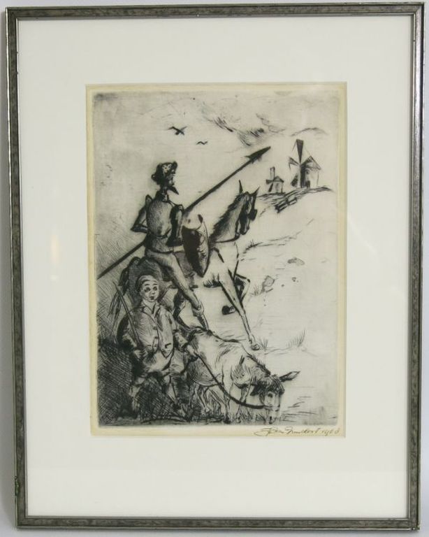 Jan van Zundert, ets: Don Quichot kopen? Bied vanaf 1!