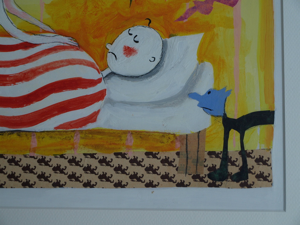 Daan Remmerts de Vries: Acryl en collage , Het leven is raar 10 – Ingelijst 1997 kopen? Bied vanaf 75!