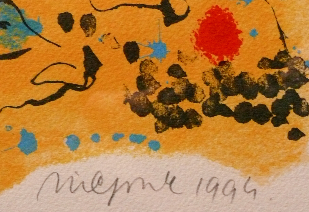 Nic Jonk: Zeefdruk, Gele visjes kopen? Bied vanaf 50!