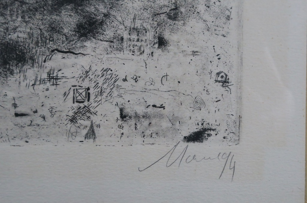 Onbekend gesigneerd: Ets, Meero V - Ingelijst (Zeer groot) kopen? Bied vanaf 50!