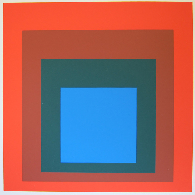 Josef Albers 'Homage to the square' - originele zeefdruk, 1977  verkocht voor € 60!
