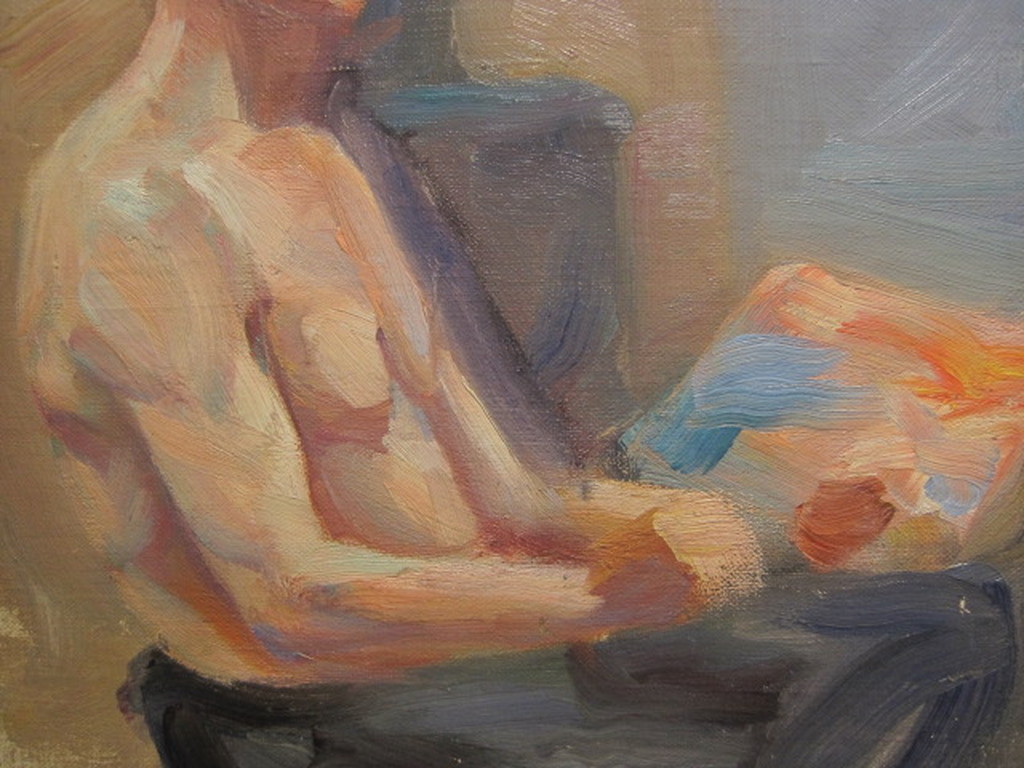 Toon Pluijmers 1910-1967 olieverf "mannelijk naakt " omstreeks 1930 kopen? Bied vanaf 1!