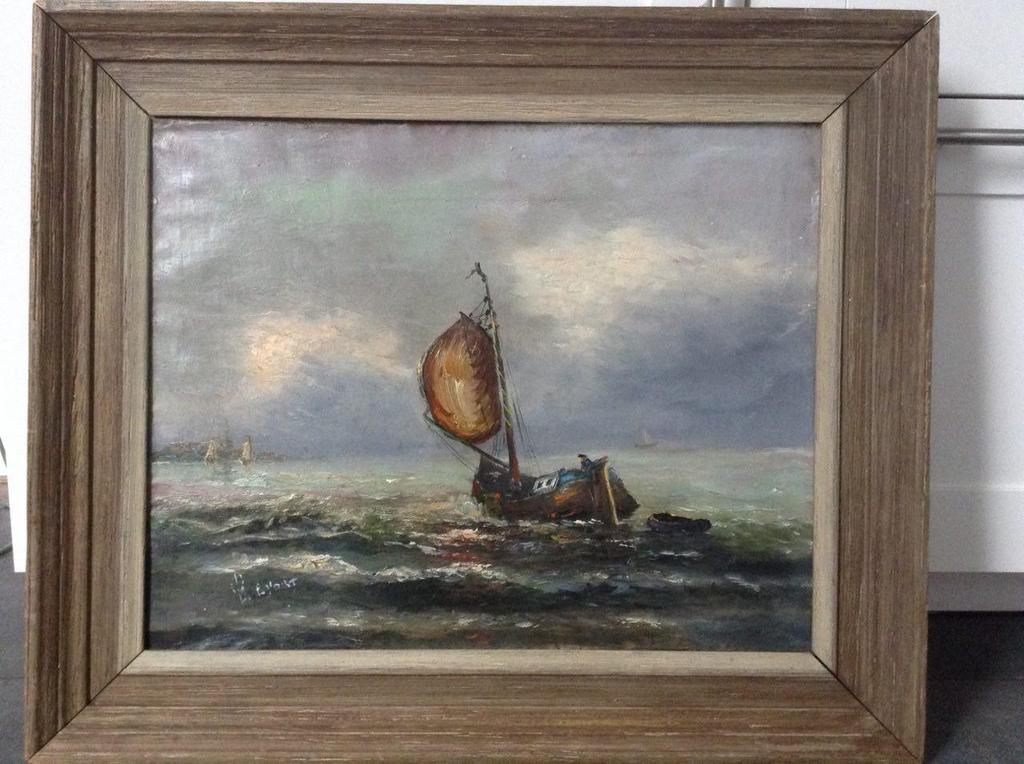 Jan Bevort 1917-1996, Olieverf op doek 50x40 , Zijlschuit op Ijsselmeer kopen? Bied vanaf 100!