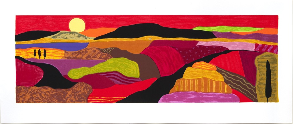 Ronald Boonacker, Toscaans Landschap I, Zeefdruk verkocht voor € 141!