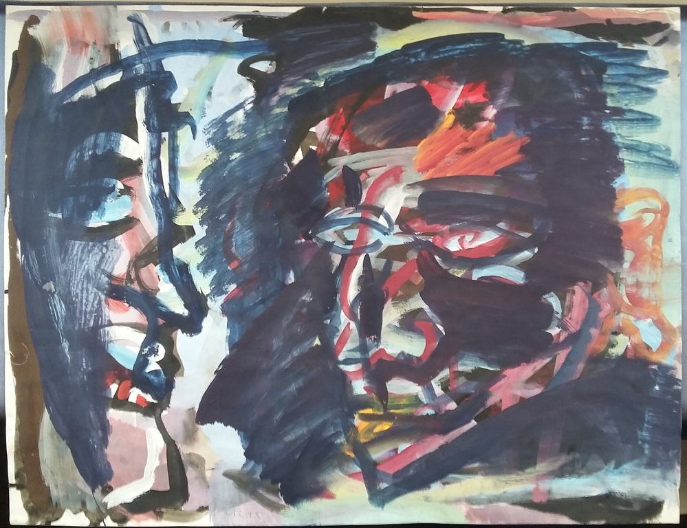 Piet Vos - acrylverf op papier kopen? Bied vanaf 75!