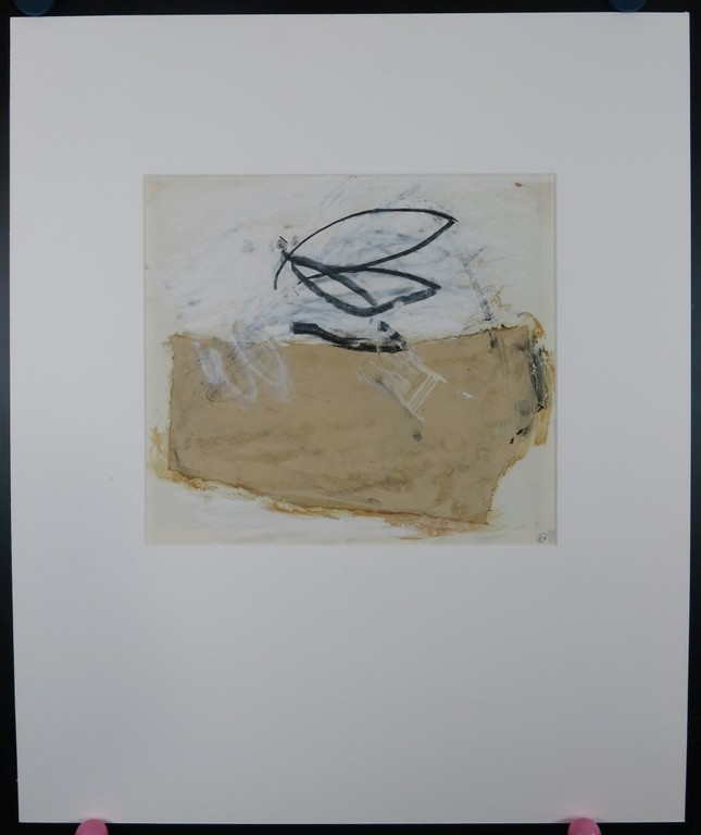 Gerard van Rijnsoever: Krijt en collage op papier, Zonder titel kopen? Bied vanaf 1!