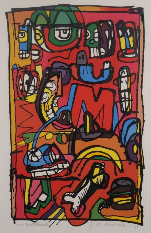 George Heidweiller: Zeefdruk, Twister reminder - Ingelijst kopen? Bied vanaf 35!