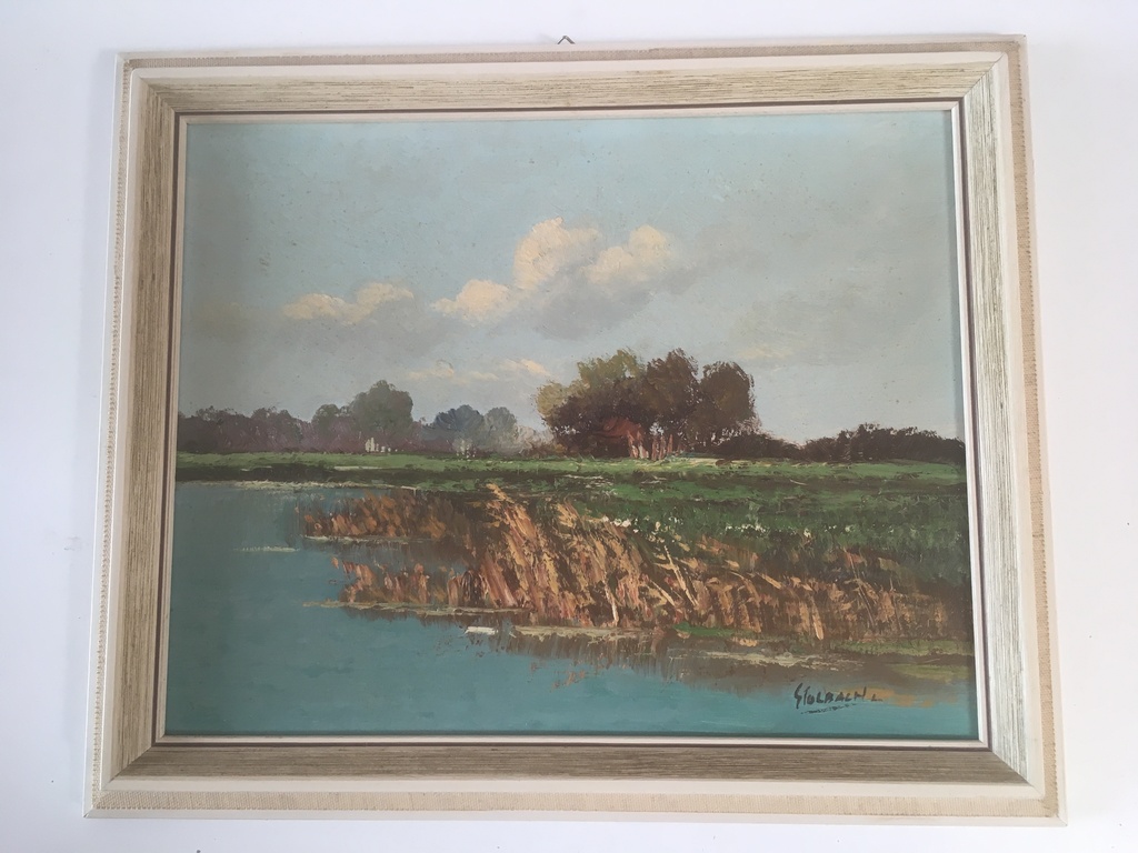 Onbekende Kunstenaar - Olieverf op paneel - Landschap gesigneerd kopen? Bied vanaf 1!