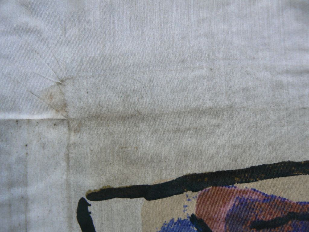 Pierre Alechinsky, textielprint schilderij 1958 uniek object Cobra kopen? Bied vanaf 990!