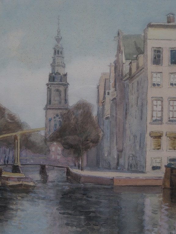 J.H.Melcher Tilmes 1847-1920 aquarel Amsterdam Zuiderkerk Groenburgwal  kopen? Bied vanaf 1!