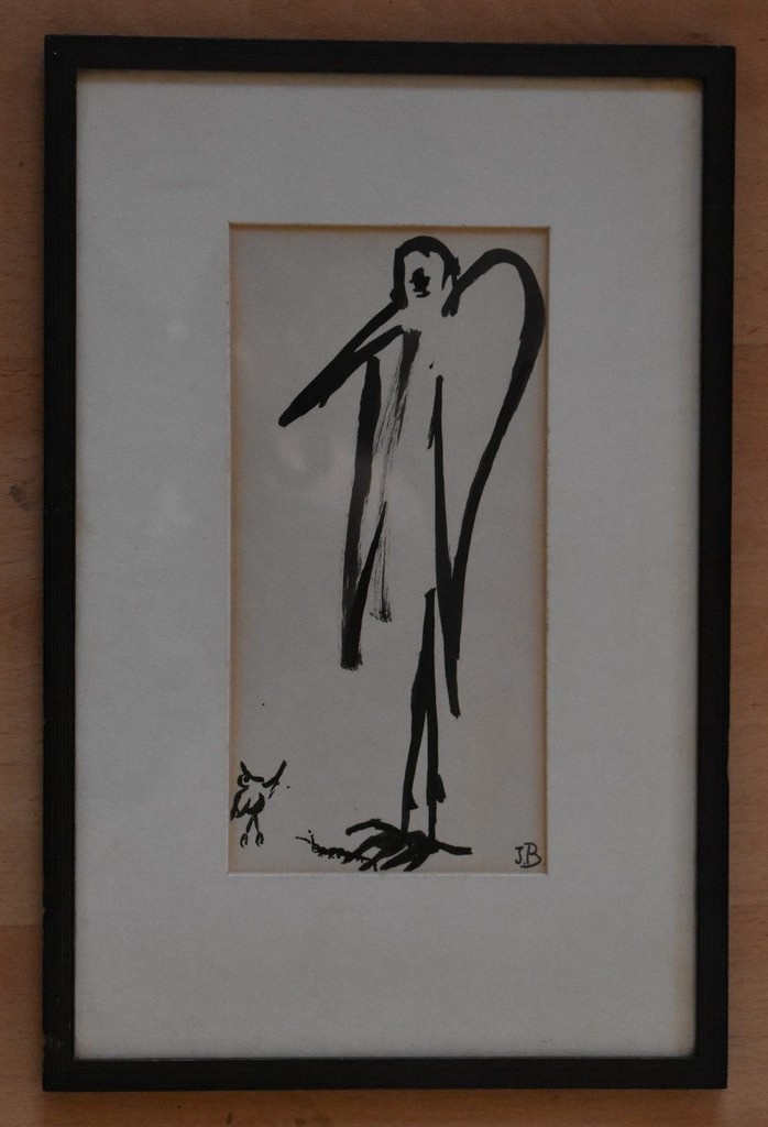 Initialen J.B. = Jose' Bastin, Inkttekening,  kopen? Bied vanaf 1!