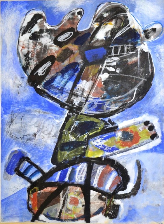 Lucebert: Zeer mooie en grote Gouache. Lagrasse verkocht voor € 3200!