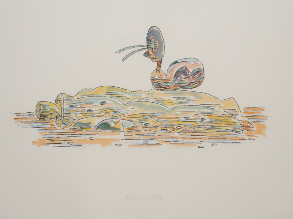 Arie van Geest: Aquarel en inkt, Eiland - Ingelijst kopen? Bied vanaf 50!