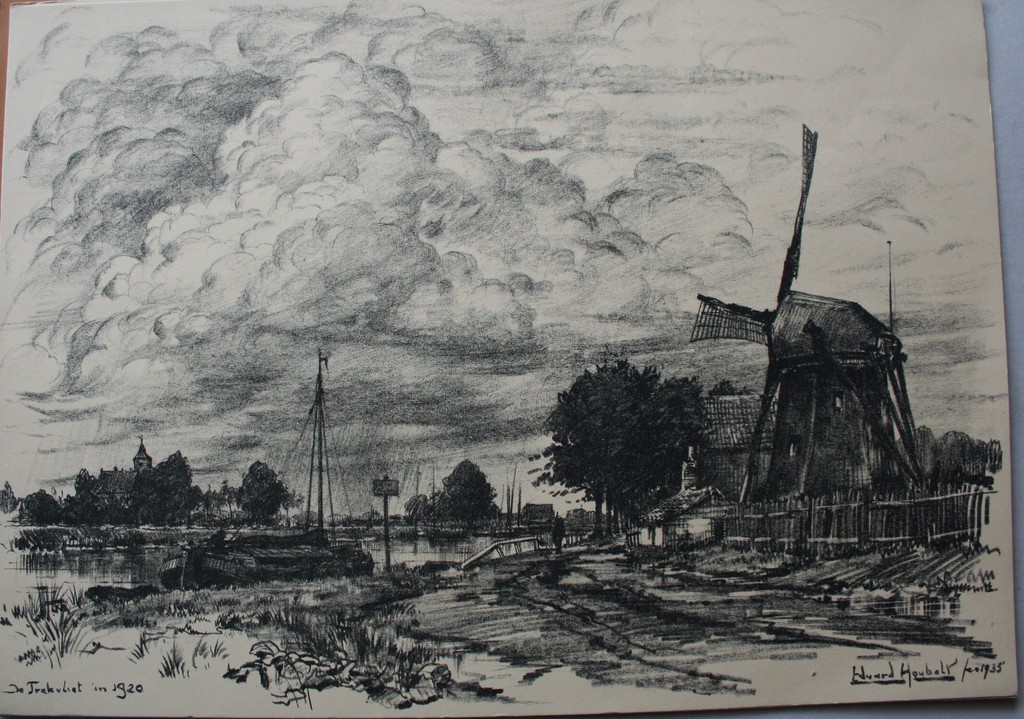 Eduard Houbolt, Vijf (van de 6) litho's naar verdwenen punten oud Den Haag. kopen? Bied vanaf 24!