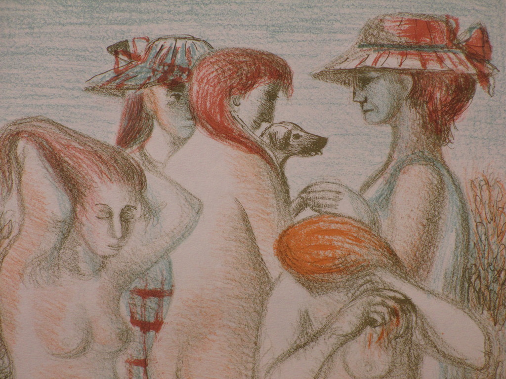 Kees Andrea, De baadsters, Kleurenlitho kopen? Bied vanaf 35!