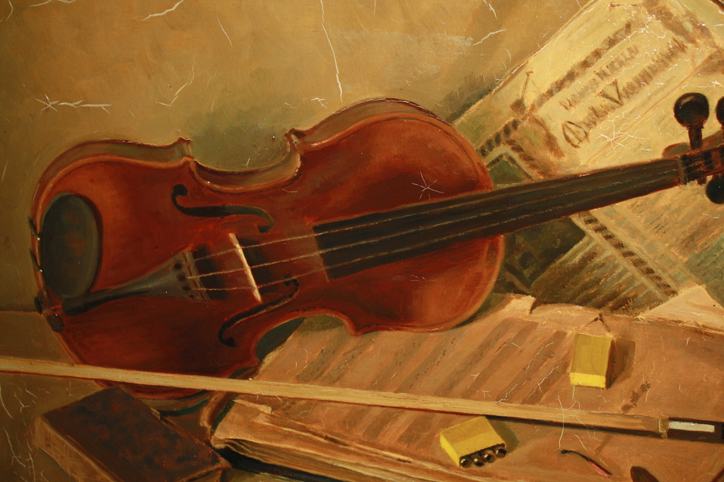 joodse schilder JOSEF SWEN - stilleven VIOOL met STRIJKSTOK kopen? Bied vanaf 99!