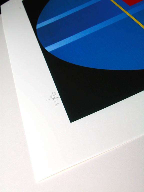 Friedrich Geiler - Friedrich Geiler, ‘Geometrische Komposition blau’, giclée, handgesigneerd, 2013 kopen? Bied vanaf 69!