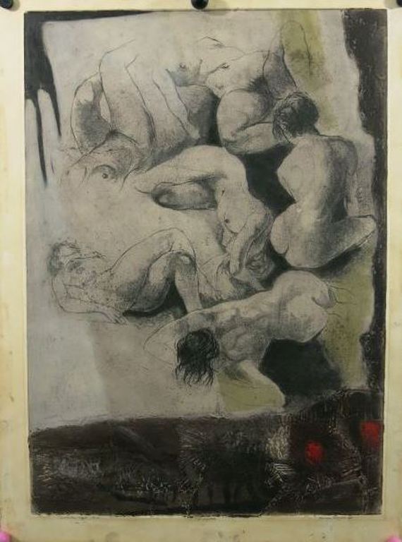 Ru van Rossem: Ets/Aquatint en reliëfdruk, Continuiteit verkocht voor € 180!