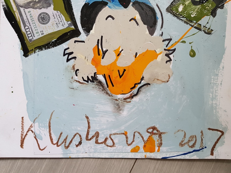 Peter Klashorst - origineel werk - serie Mickey Mouse i.c.m. serie Dagobert Duck kopen? Bied vanaf 1!