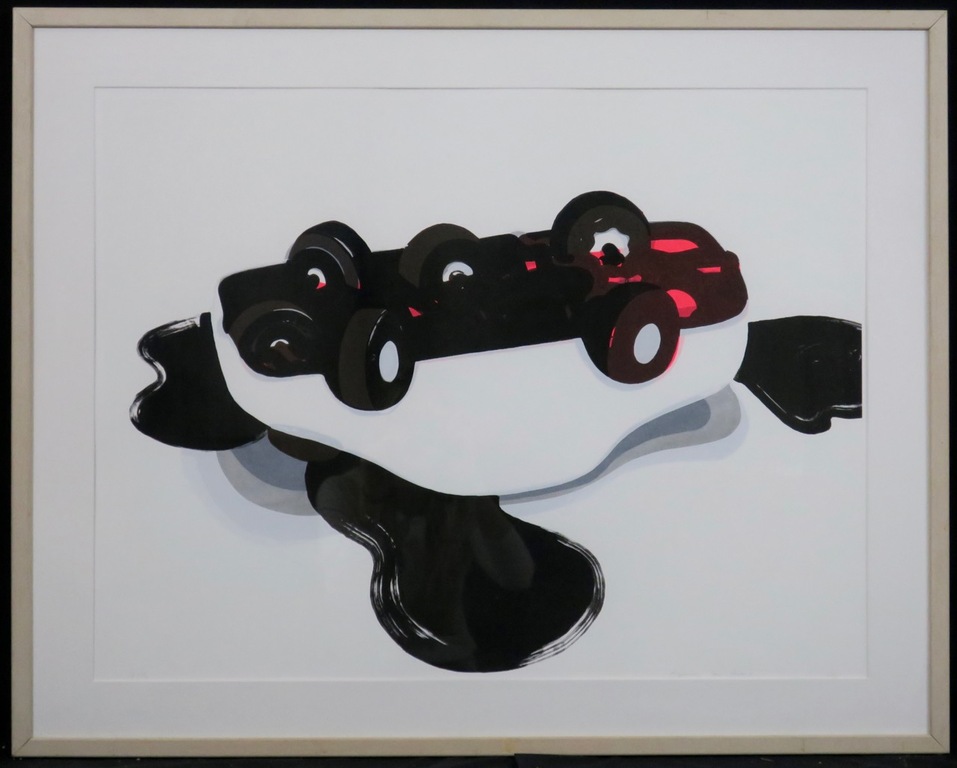Alphons ter Avest: Litho, Ongeluk (auto) - Ingelijst kopen? Bied vanaf 35!