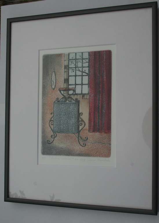 Werner Hemstede, kleurenets, gesigneerd, 'Crompton panel radiator uit 1897' kopen? Bied vanaf 20!