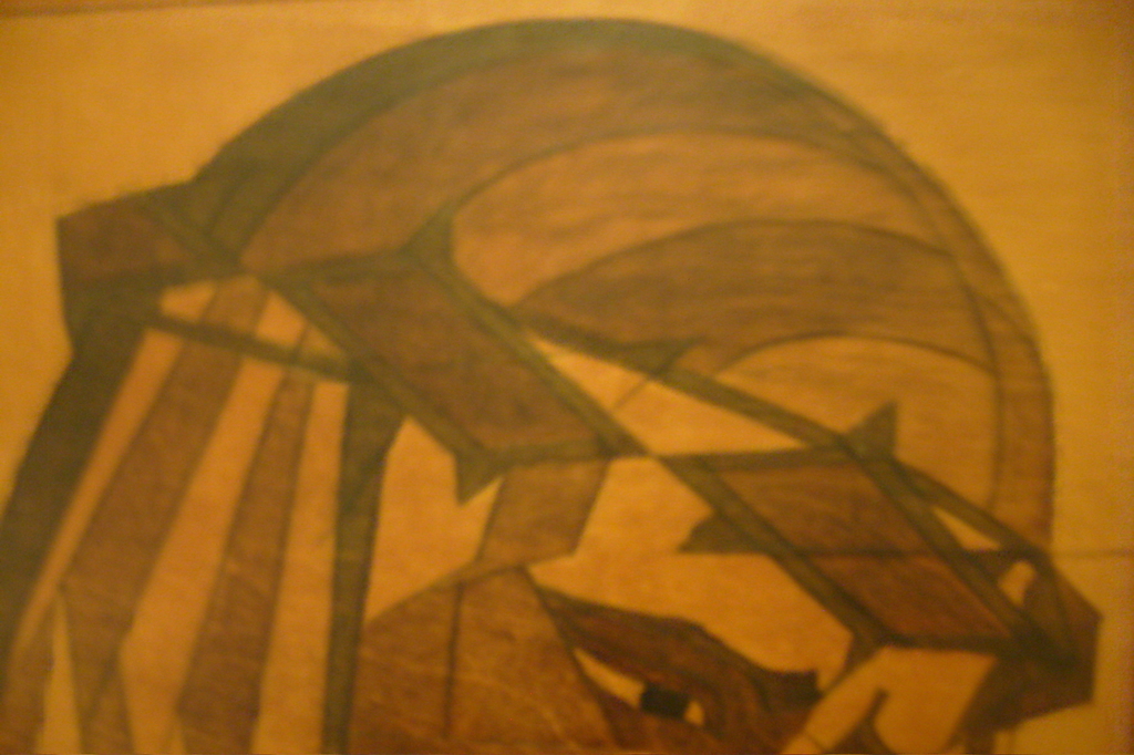 H.J.Wesseling, Christuskop, geschilderd en ingesneden in hout,hierdoor relief kopen? Bied vanaf 65!