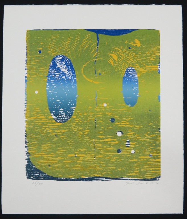 Joris Geurts: Houtsnede, Zonder titel (geel/blauw) kopen? Bied vanaf 20!