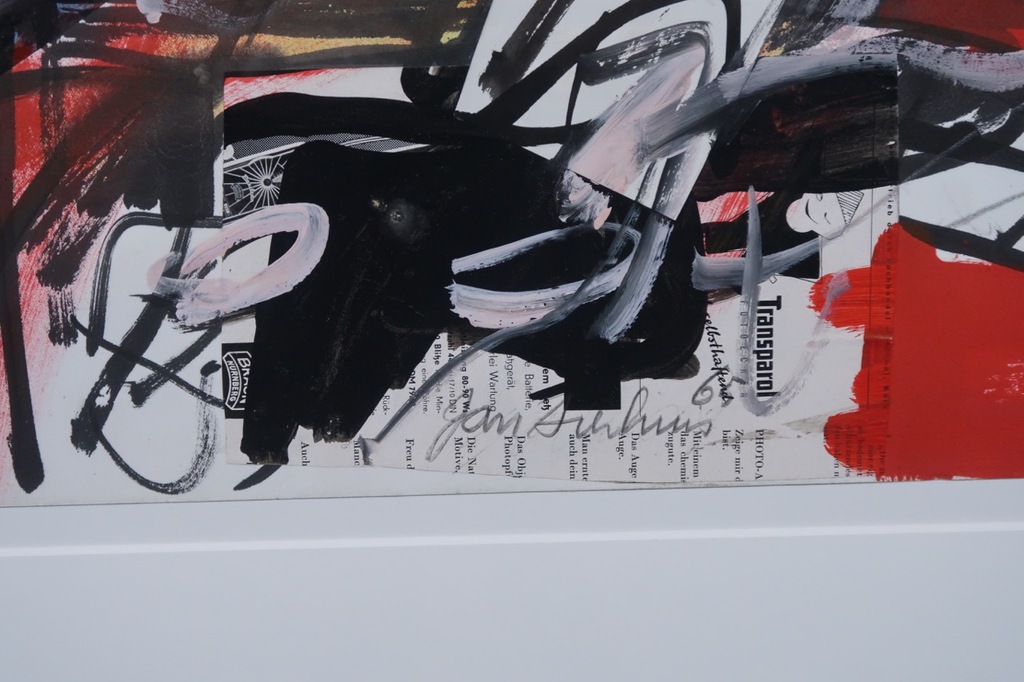 Jan Sierhuis: Acryl en Collage op papier, Figuur - Ingelijst kopen? Bied vanaf 175!