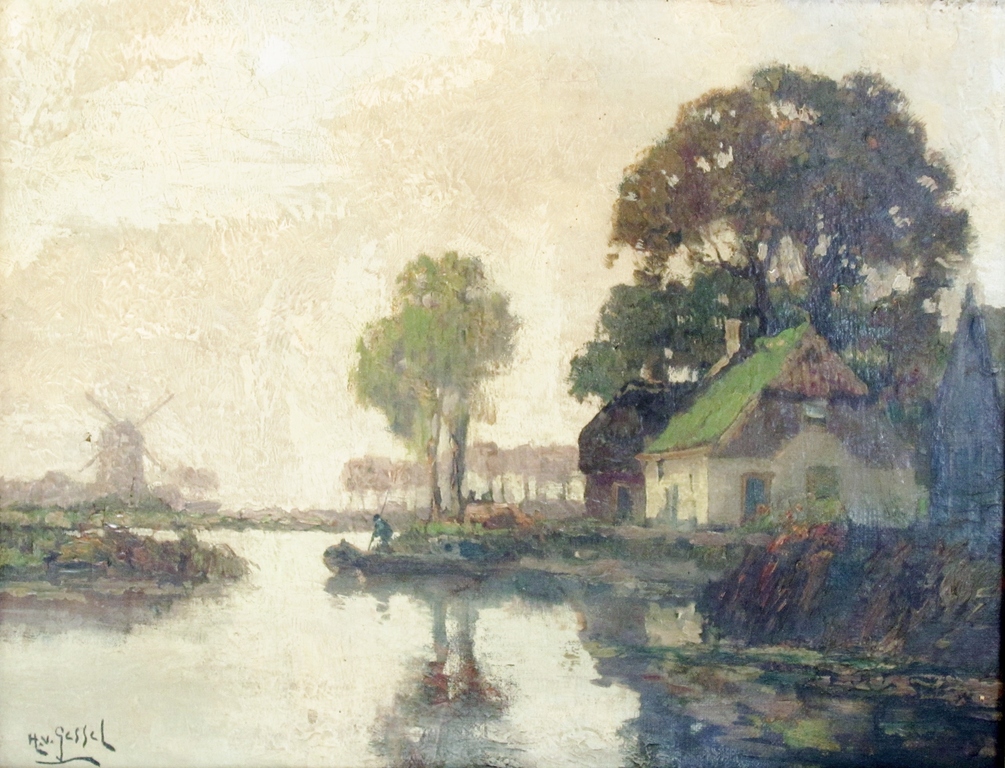 Gerardus Johannes Delfgauw (1882-1947) - Hollands landschap verkocht voor € 150!