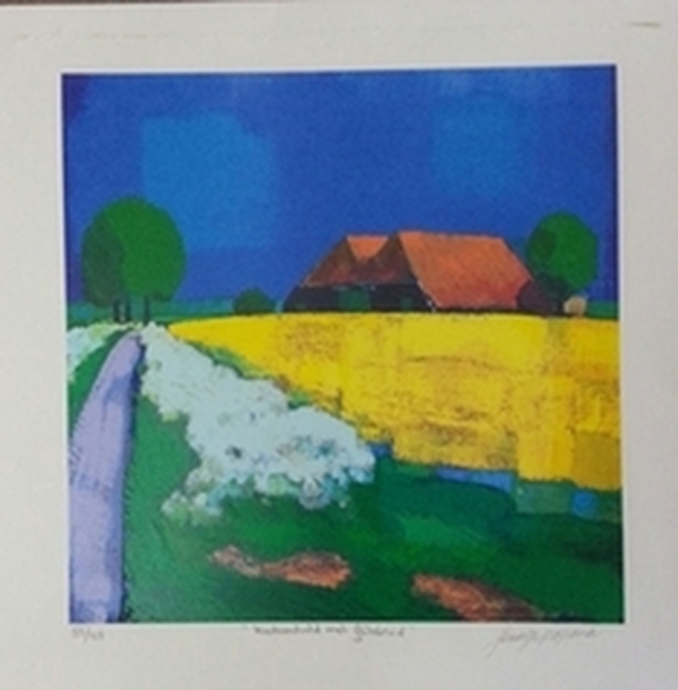 Jentsje Popma, zeefdruk op papier, Titel:  verkocht voor € 75!