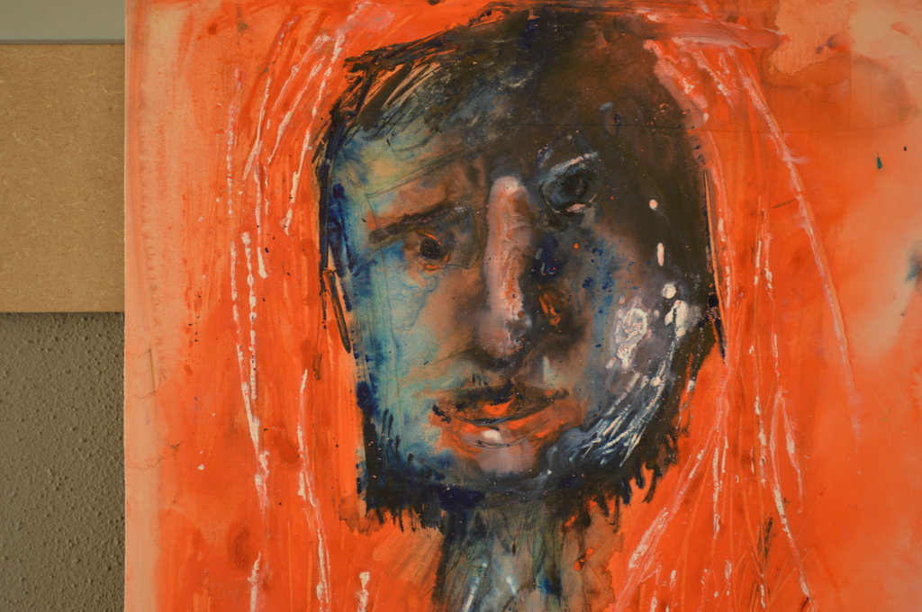 Zelfportret, gouache - 1956, 36 x 36  kopen? Bied vanaf 80!