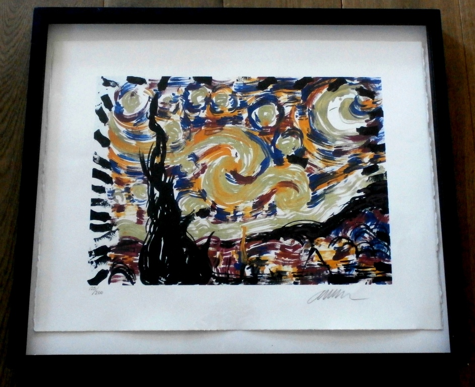 Arman - ingelijste zeefdruk: Starry Night ( Hommage a van Gogh)  kopen? Bied vanaf 155!