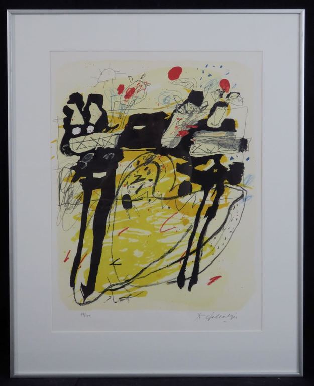 kees Salentijn: Zeefdruk, Sobre la mesa - Ingelijst verkocht voor € 70!